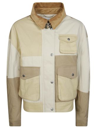 Isabel Marant Risla-Gc Cropped Patchwork Corduroy Collar Jacket