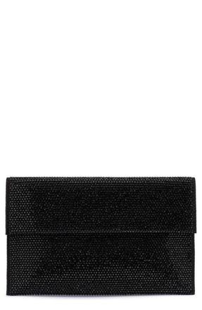 Olga Berg Cara Crystal Envelope Clutch in Black at Nordstrom