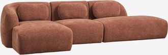 Sklum Sof&aacute; Modular Chaise Longue Izquierdo De 3 Piezas Con Div&aacute;n Derecho En Chenilla Coquette Sklum