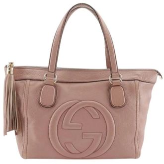 Gucci Pre-owned Handbags, female, Pink, Size: ONE SIZE Pre-owned Soho Calf Tote Bag