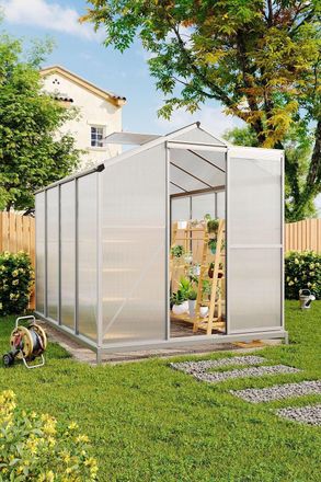 Living and Home Aluminium Hobby Greenhouse with Base and Window Opening