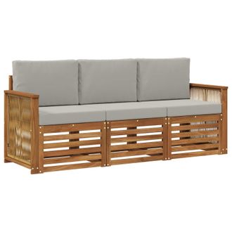 vidaXL Juegos De Sof&aacute;s Con Coj&iacute;n 3 Pcs Madera De Acacia S&oacute;lida Vidaxl
