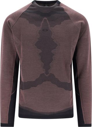 Oakley Brown Latitude Veil Wool-Blend Crewneck Technical Sweater