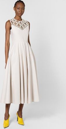 Roksanda Ilincic Helin Cotton Macrame Detail Dress in Dusty White at Nordstrom, Size 10