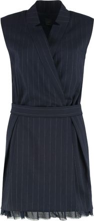 Pinko Short Sleeveless Dress In Houndstooth Wool