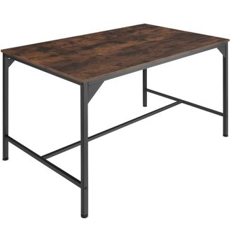 TecTake Mesa de comedor 120x75x75cm MDF madera industrial oscura