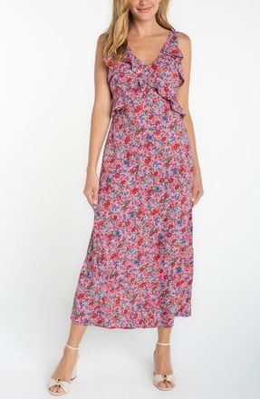 Liverpool L.A. Floral Ruffle Maxi Dress in Pink Multi at Nordstrom, Size X-Large