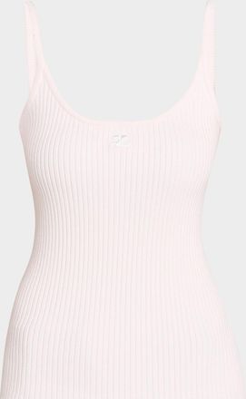 Courr&egrave;ges Logo Ribbed Knit Tank Top