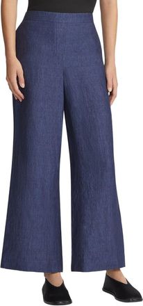 Lafayette 148 New York Columbus Cropped Wide Leg Linen Pant