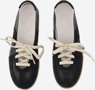 Maison Margiela Womens Ballerina Flats Leather Black Trainers Sneaker