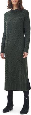 Barbour Burne Long Sleeve Wool Blend Sweater Dress in Olive at Nordstrom Rack, Size 12 Us / 16 Uk