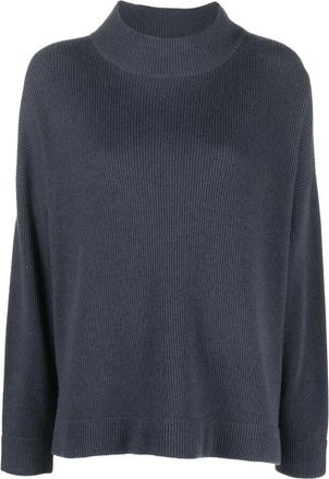 Brunello Cucinelli Dark Blue Wool Relaxed Sweater, Size Medium