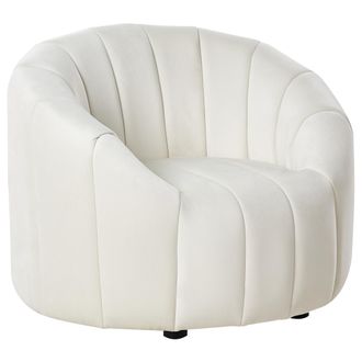 Beliani Beliani - Sill&oacute;n Terciopelo Asiento Acolchado Respaldo Bajo Blanco Crema Malung