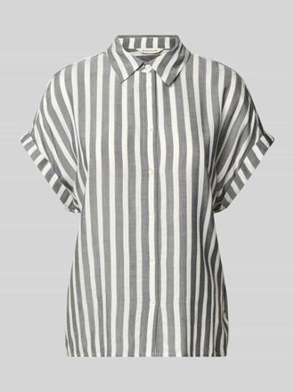 Tom Tailor Loose Fit Hemdbluse aus reiner Viskose in Marine, Gr&ouml;&szlig;e 40