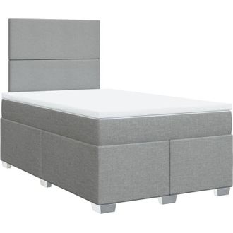 vidaXL Vidaxl - Cama Box Spring Con Colch&oacute;n Tela Gris Claro 120x200 Cm
