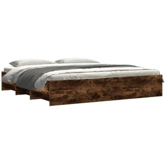vidaXL Vidaxl - Estructura De Cama Sin Colch&oacute;n Roble Ahumado 180x200 Cm