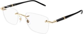 Montblanc Glasses, unisex, Black, Size: 53 MM Rectangle Eyeglasses