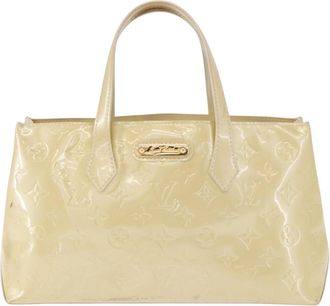 Louis Vuitton Wilshire Handbag Monogram Vernis Beige Patent_Leather Handbag (Pre-Owned)