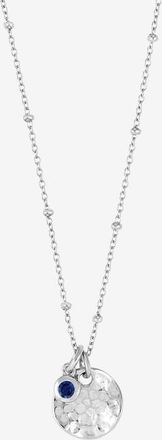 Dower & Hall Hammered Disc & Blue Sapphire Array Necklace in Sterling Silver at Nordstrom, Size 18