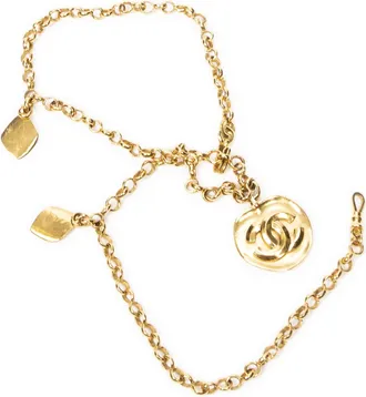 Chanel Pre-owned Womens CC Medallion Pendant Chain Necklace - Gold - One Size