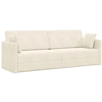 vidaXL Sof&aacute;-cama De Piso Crema 213 X 70 X 77 Cm Terciopelo