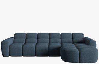 MICADONI 4-Sitzer Design Ecksofa Lisa mit Eckteil rechts - Strukturstoff