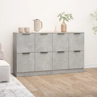 Berkfield Home Sideboards 2 pcs Concrete Grey 60x30x70 cm Engineered Wood | Size: 60 x 30 x 70 cm