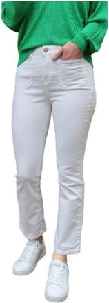 Islow Olivia Crop Flare Broek - Dames - Vrijetijds broeken - Wit - W27 - Katoen - Broeken