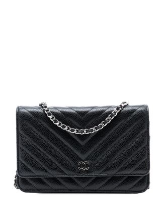 Chanel 2019 CC Chevron Caviar Wallet On Chain crossbody bag - Nero