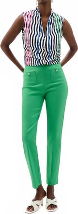 Joseph Ribkoff Pull-On Slim Ankle Pants In Palm Green