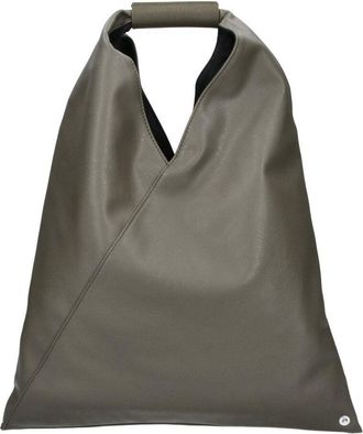 Maison Margiela Green Mini Japanese Faux Leather Triangular Tote Bag