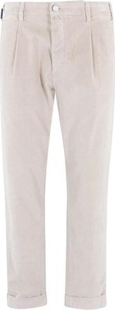Jacob Cohen Broeken, Heren, Bruin, W35, Pantalone Crop Single Pince