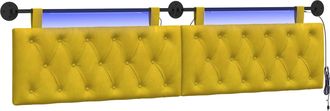 vidaXL Cabecero Colgante Con Luz Led Amarillo Terciopelo Vidaxl