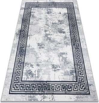 RugsX Rugsx - Alfombra Lavable Andre 1189 M&aacute;rmol, Griego Antideslizante - Negro / Blanco Black 160x220 Cm