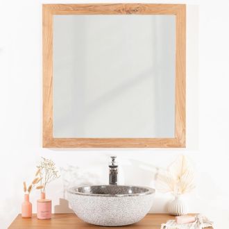 Wanda Collection Wanda Collection - Espejo Cuadrado De Teca Maciza 70 Cm