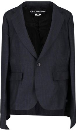 Junya Watanabe Dark Grey Wool Blazer With Classic Notch Lapel