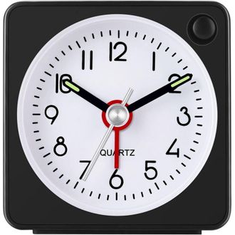 OEM Reloj Despertador Anal&oacute;gico De Viaje, Ultracompacto Con Funci&oacute;n De Repetici&oacute;n Y Luz, S&uacute;per Silencioso (negro) - Crezuo