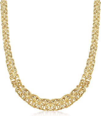 Ross-Simons 14kt Yellow Gold Graduated Byzantine Necklace