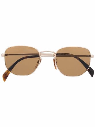Eyewear by David Beckham Zonnebril met geometrisch montuur - Goud