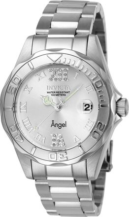 Invicta Angel 14396 Dameshorloge - Quartz Uurwerk - Roestvrij Staal met Zilveren Wijzerplaat - 38 mm