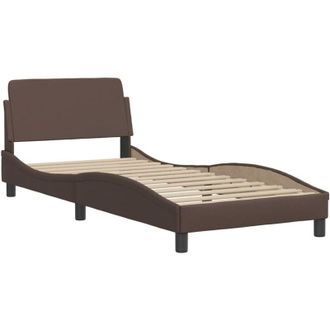 vidaXL Vidaxl - Estructura de cama sin colchón cuero sintético marrón 80x200 cm