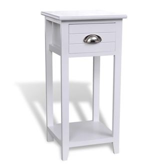 vidaXL Mesita De Noche Con 1 Caj&oacute;n Blanca Vidaxl
