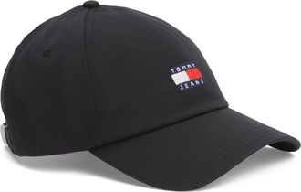 Tommy Jeans Baseball Cap TOMMY JEANS TJW HERITAGE CORE 5 PANEL CAP, Damen, schwarz, Web, Baumwolle, Caps Baseball Cap, Logopr&auml;gung, Klemmverschluss UNISEX