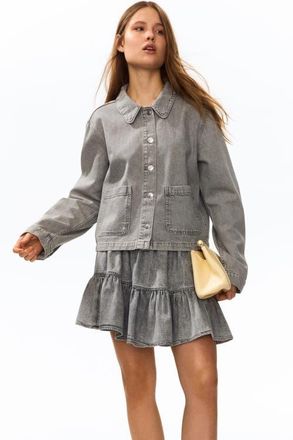 H&M Denim jacket in Light Denim Gray at Nordstrom, Size Xx-Large