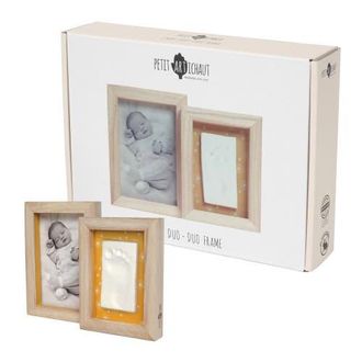 PETIT ARTICHAUT Duo Baby Frame - Baby Handprint & Photo Frame, Keepsake Gift in Daisy Ochre at Nordstrom