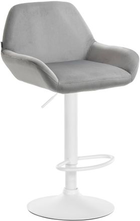 Clp Clp - Taburete De Cocina Braga En Terciopelo Gris Blanco