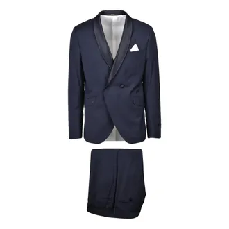 Paoloni Double Breasted Suits, male, Blue, Size: XL Doppiopetto Suit