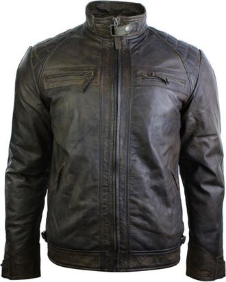 TruClothing Zipped Soft Leather Short Biker Jacket