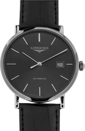 Longines Elegant Collection Automatic 39 mm - Dames - Horloges - Grijs - ONE Size - Leer - Accessoires