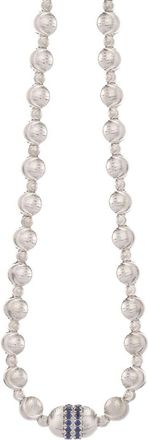 Officina Bernardi 18kt white gold Empire sapphire necklace - women - Sapphire/18kt White Gold - 41 - Silver